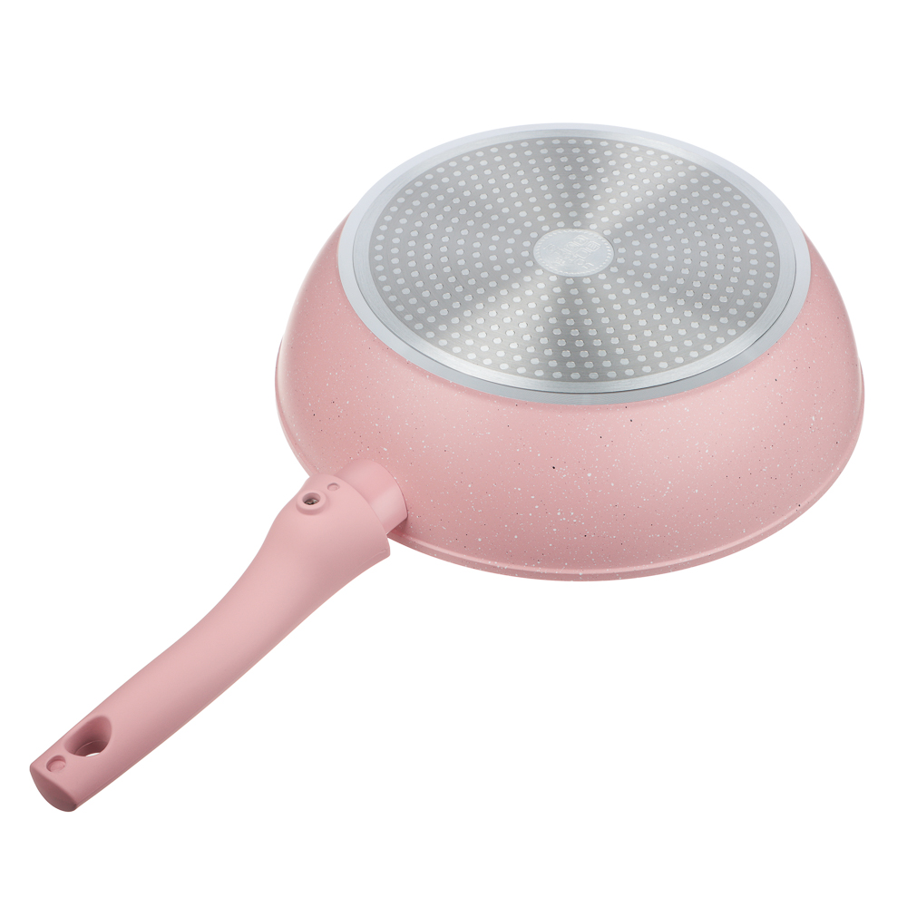 Сковорода глубокая литая тм SATOSHI Ботаника d28см, антиприг.покр. мрамор, съем. ручка, инд, 3 цвета, арт.№ 846-775