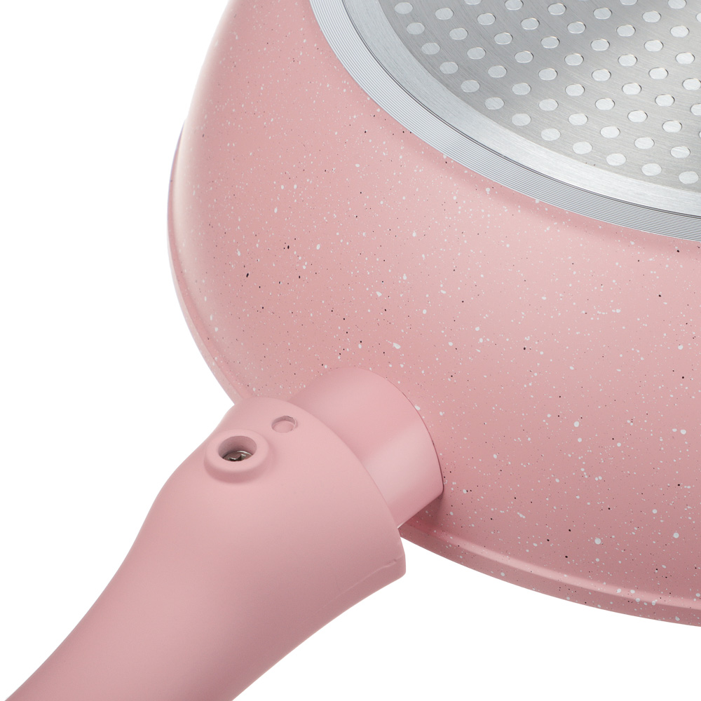 Сковорода глубокая литая тм SATOSHI Ботаника d28см, антиприг.покр. мрамор, съем. ручка, инд, 3 цвета, арт.№ 846-775