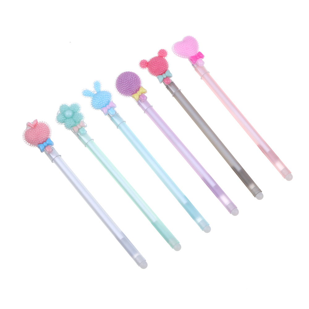 Ручка гелевая "пиши-стирай" синяя, с фигуркой "Стразики", 6 дизайнов, арт.№ 591-211