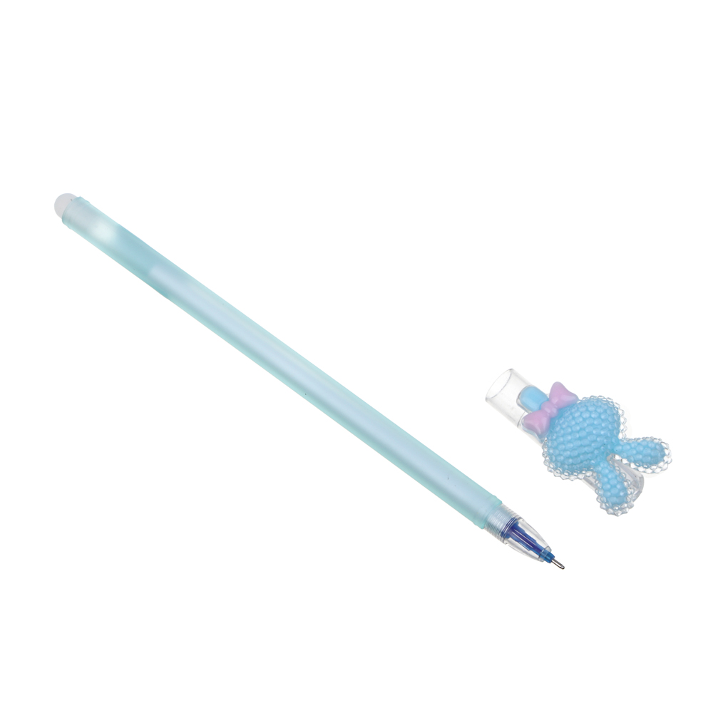 Ручка гелевая "пиши-стирай" синяя, с фигуркой "Стразики", 6 дизайнов, арт.№ 591-211