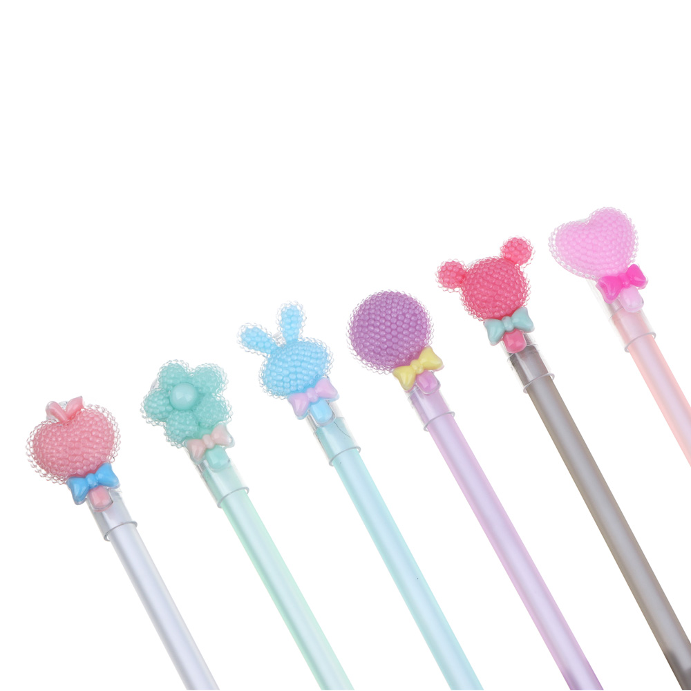 Ручка гелевая "пиши-стирай" синяя, с фигуркой "Стразики", 6 дизайнов, арт.№ 591-211