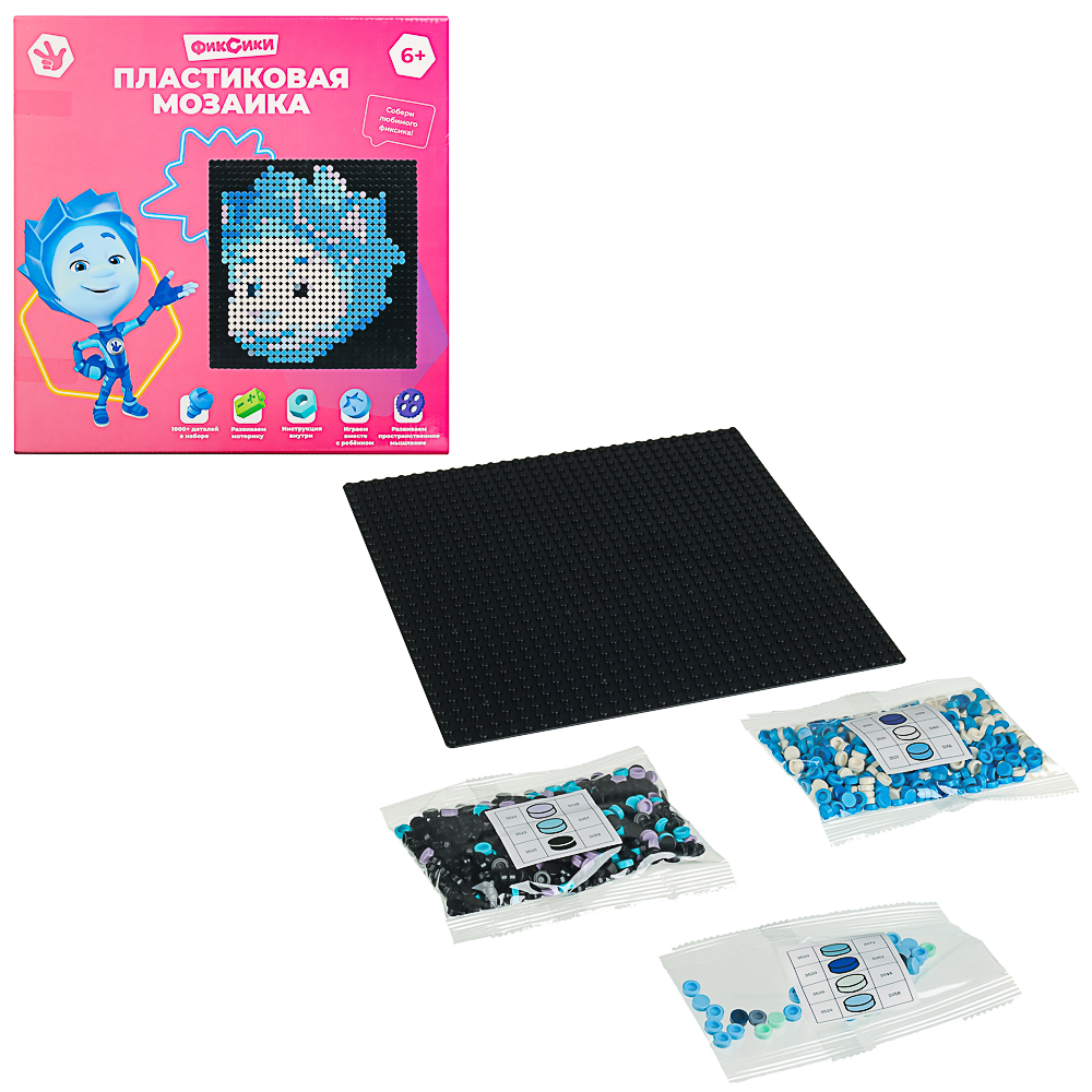 Фиксики Мозаика пластиковая, АВS, 18x18 см, Нолик, арт.№ 429-029
