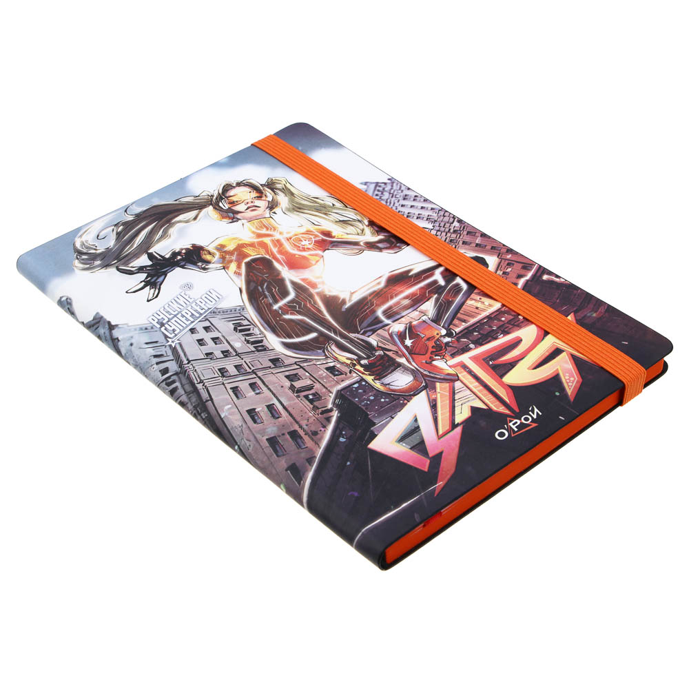 BY РСГ Бизнес - блокнот "ЗАРЯ" А5, 192 стр., гибкая обл., иск.кожа, цв.срез, резинка, 2 закладки, арт.№ 801-045