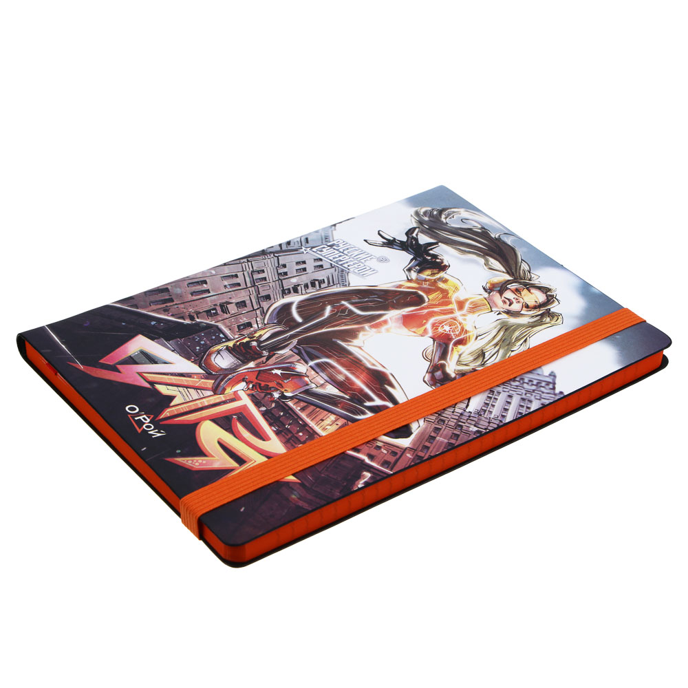 BY РСГ Бизнес - блокнот "ЗАРЯ" А5, 192 стр., гибкая обл., иск.кожа, цв.срез, резинка, 2 закладки, арт.№ 801-045