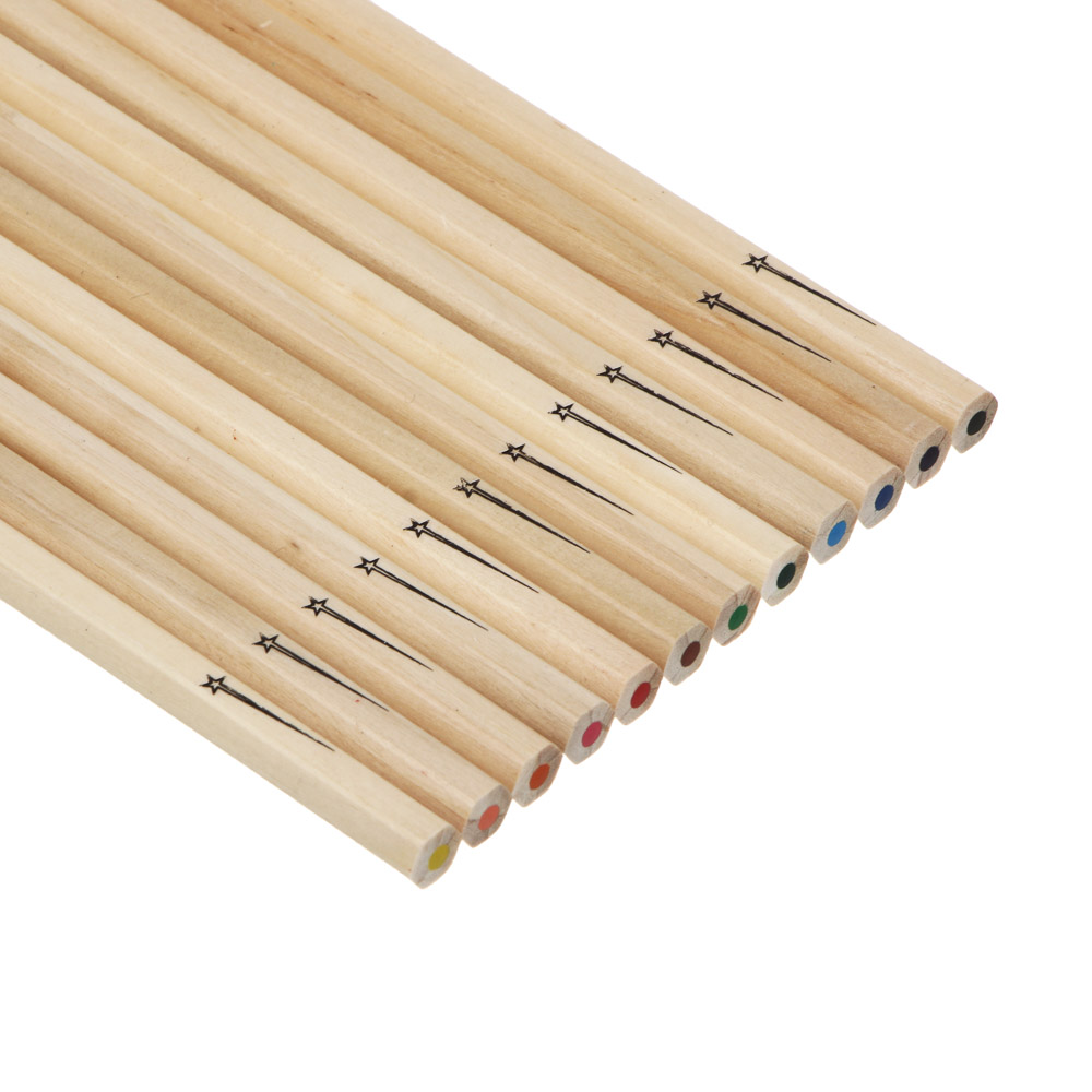 Карандаши 12 цветов, в дерев.пенале BY Русские Супергерои "Свет" натурал. дерево, шестигранные, арт.№ 801-095