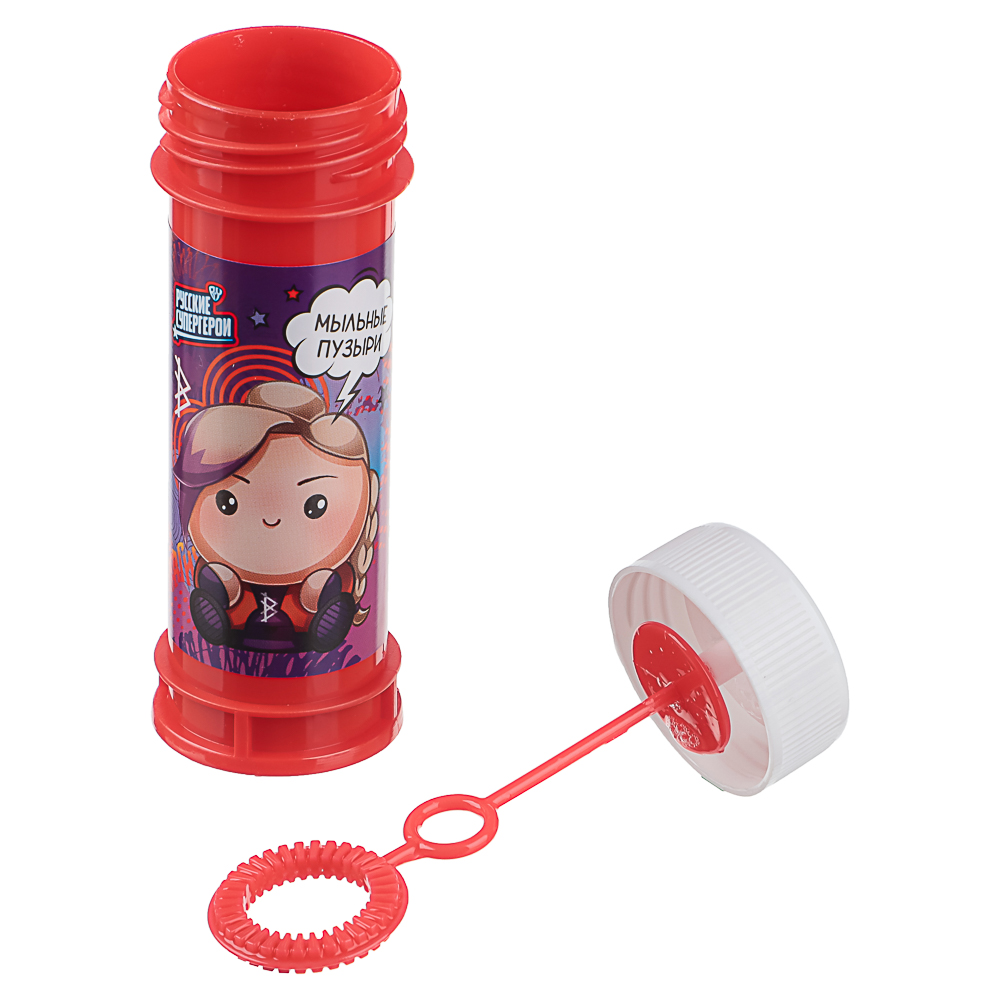 Мыльные пузыри "Русские Супергерои", BY, 50мл, мыльный раствор, пластик, 6 дизайнов, арт.№ 460-034