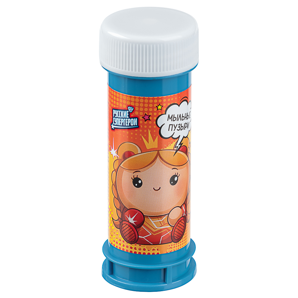 Мыльные пузыри "Русские Супергерои", BY, 50мл, мыльный раствор, пластик, 6 дизайнов, арт.№ 460-034