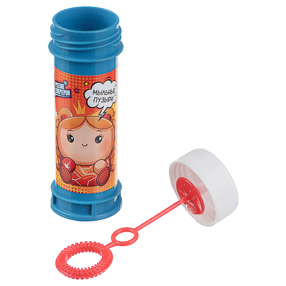 Мыльные пузыри "Русские Супергерои", BY, 50мл, мыльный раствор, пластик, 6 дизайнов, арт.№ 460-034
