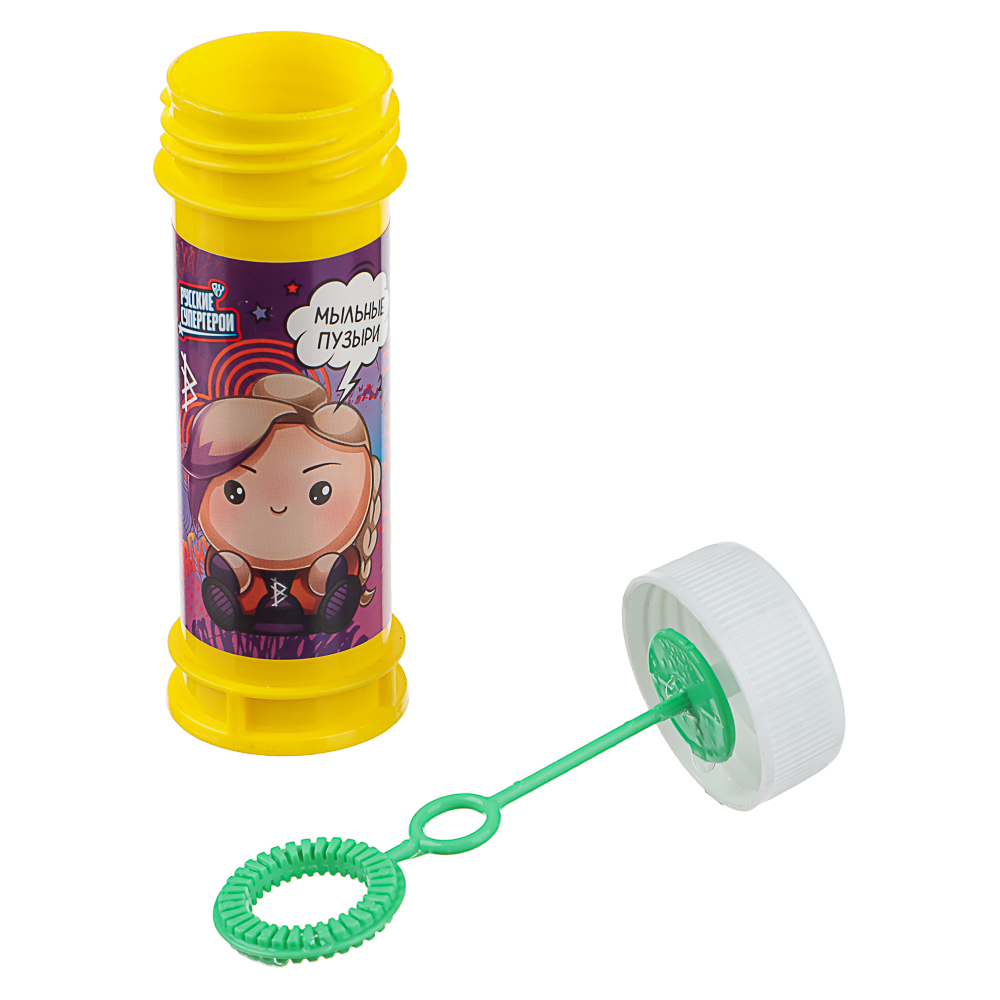 Мыльные пузыри "Русские Супергерои", BY, 50мл, мыльный раствор, пластик, 6 дизайнов, арт.№ 460-034