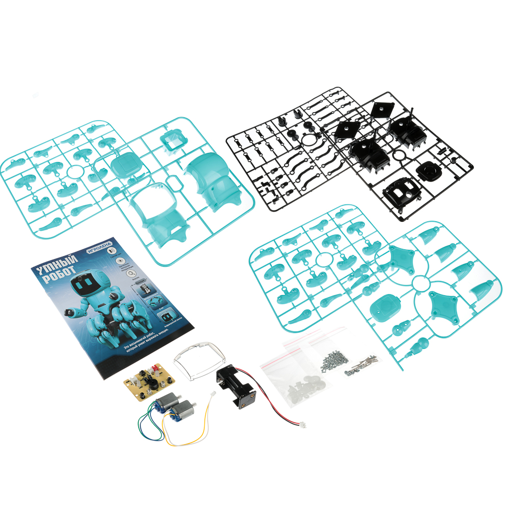 ИГРОЛЕНД Конструктор "Умный робот", движение, свет, звук, 4ААА, ABS, 28,8х12,5х23см, арт.№ 265-568