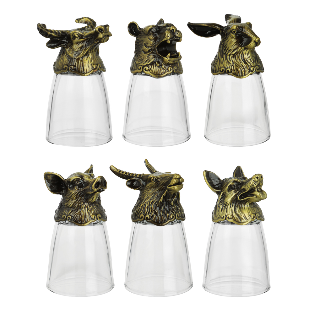 Набор стопок перевертышей тм MILLIMI, 30мл, бронза, стекло, 6шт, арт.№ 878-715