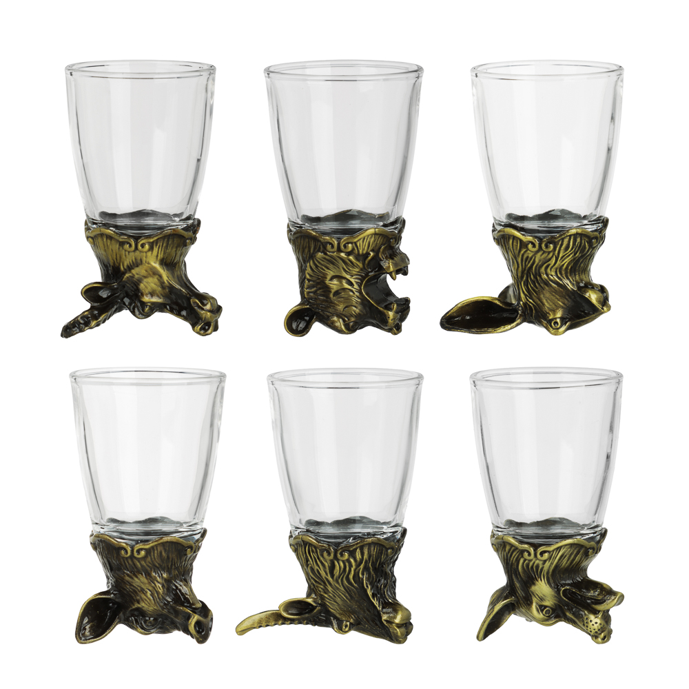 Набор стопок перевертышей тм MILLIMI, 30мл, бронза, стекло, 6шт, арт.№ 878-715