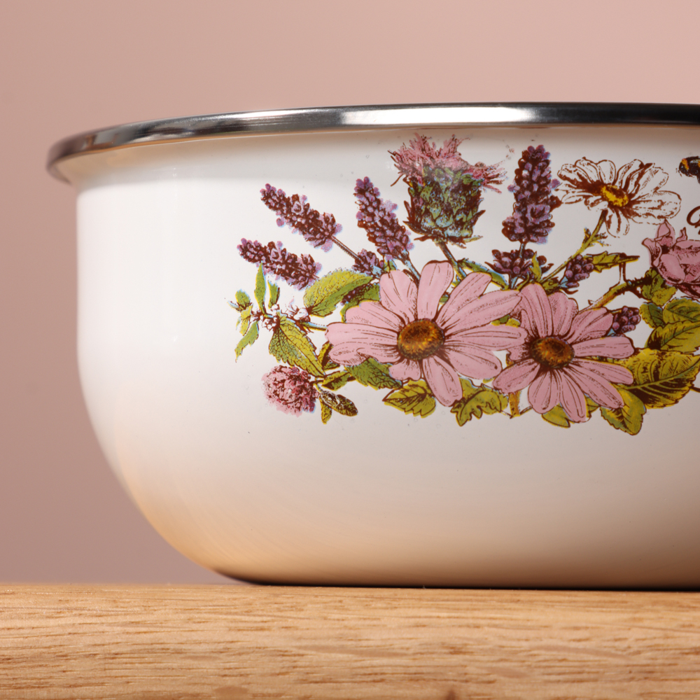 Набор мини-кастрюли 2шт.+салатник 1шт., с крышками, 6 пр (14/16/+14см, 0,7/1,1+0,7л) "Ботаника", арт.№ 894-011