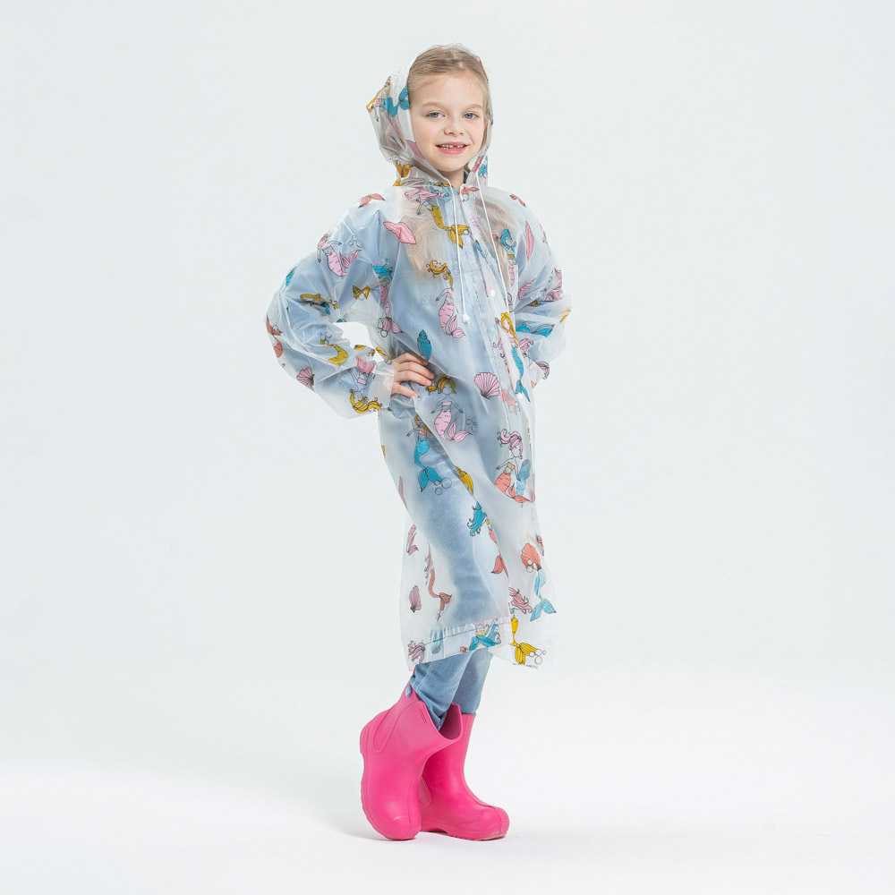 INBLOOM Дождевик детский 50х85см, ЭВА, 100мкр, 4 дизайна, арт.№ 188-082