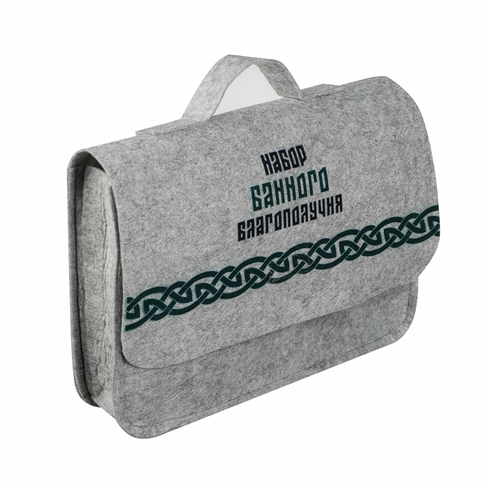 Набор для бани в портфеле "Набор банного благополучия" (шапка, рукавица, коврик, масла), арт.№ 364-276