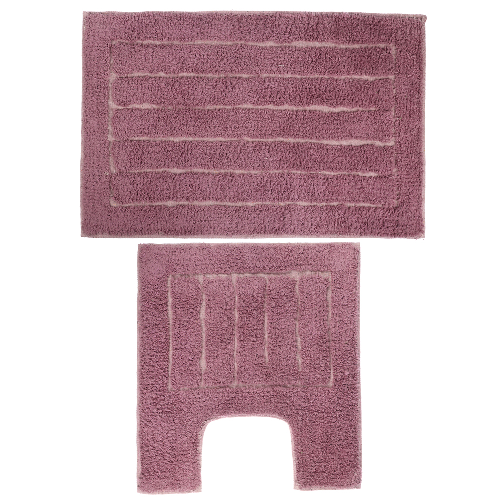 VETTA Набор ковриков для ванной и туалета 40x60+40x40 см, хлопок, лавандовый, (Индия), арт.№ 462-770