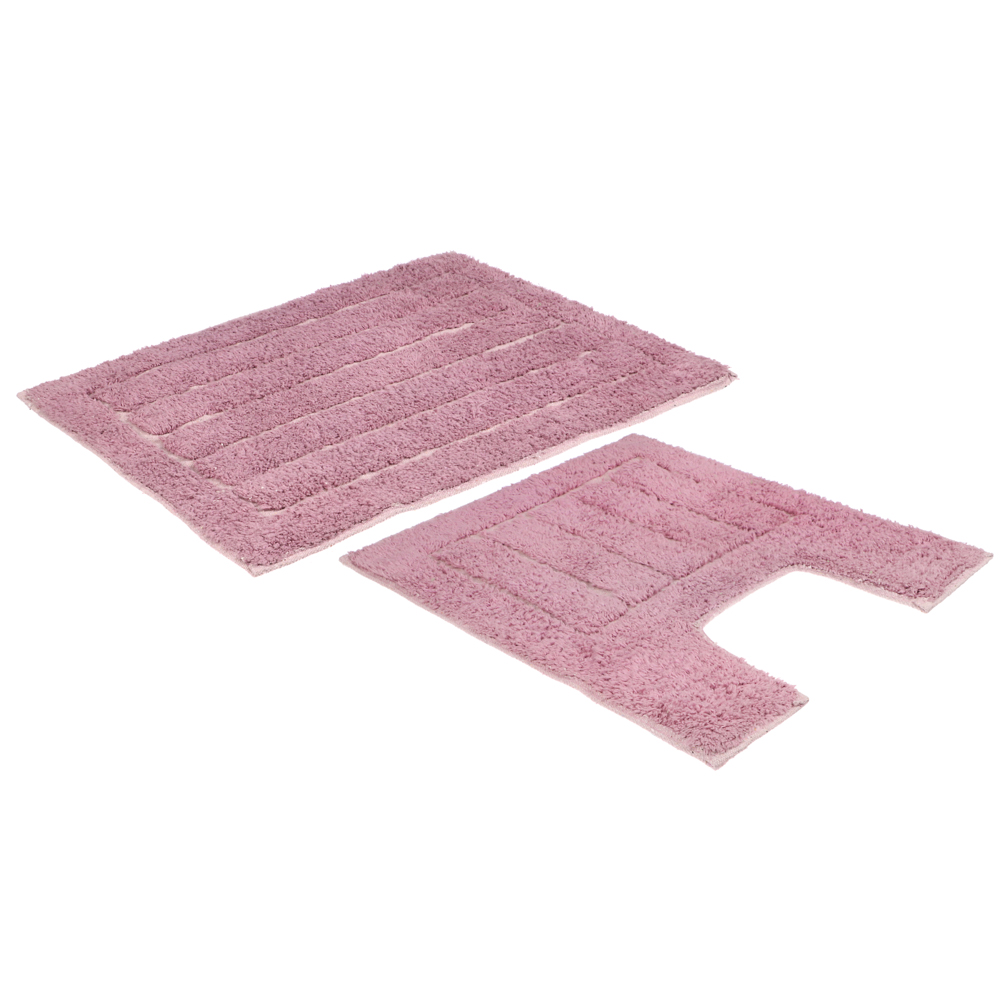 VETTA Набор ковриков для ванной и туалета 40x60+40x40 см, хлопок, лавандовый, (Индия), арт.№ 462-770