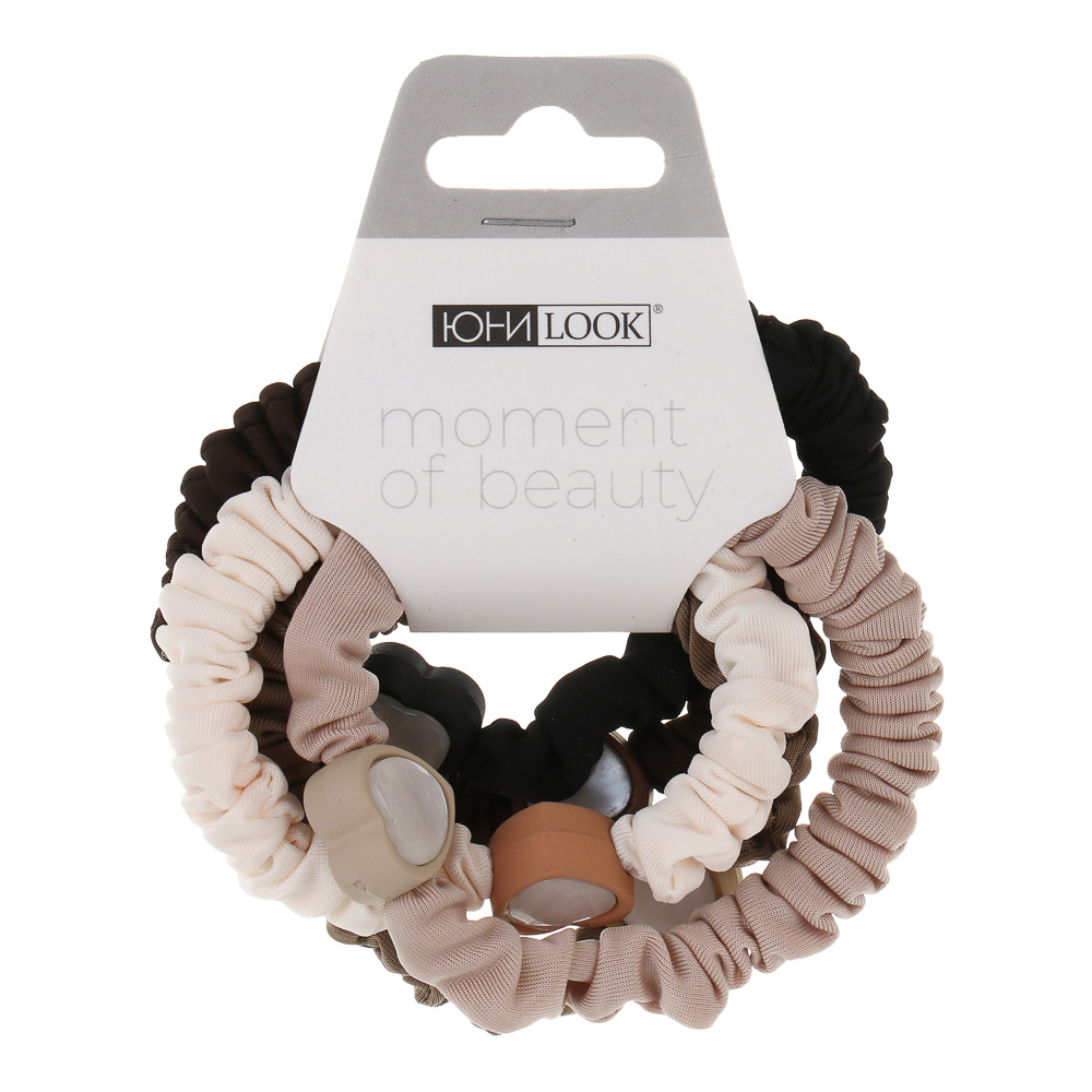 ЮНИLOOK Резинки для волос 5шт, d6см, полиэстер, пластик, ACS25-15, арт.№ 322-302