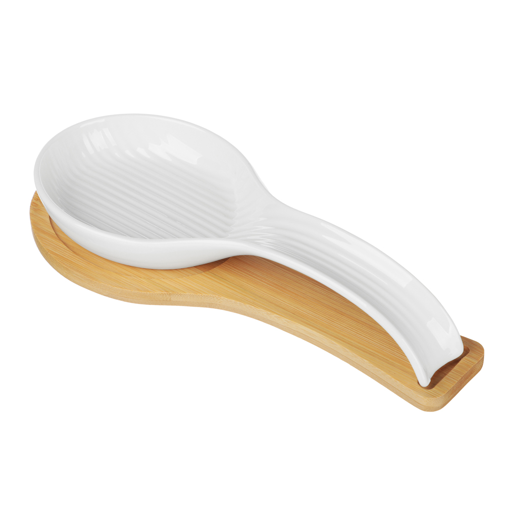 Подставка под ложку тм MILLIMI, 24х9,5х4,5см, фарфор, бамбук, арт.№ 816-276