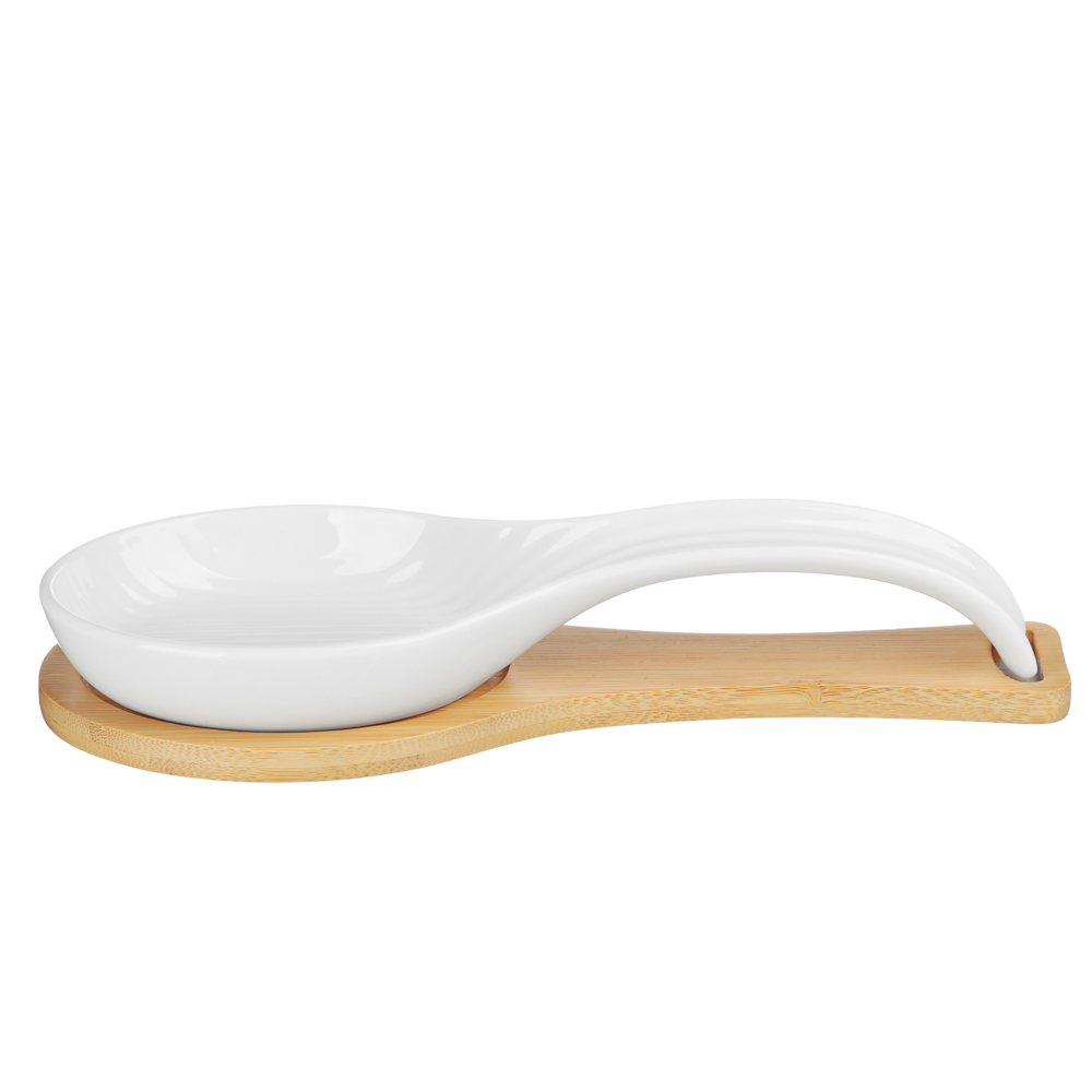 Подставка под ложку тм MILLIMI, 24х9,5х4,5см, фарфор, бамбук, арт.№ 816-276