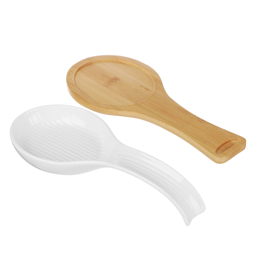 Подставка под ложку тм MILLIMI, 24х9,5х4,5см, фарфор, бамбук, арт.№ 816-276