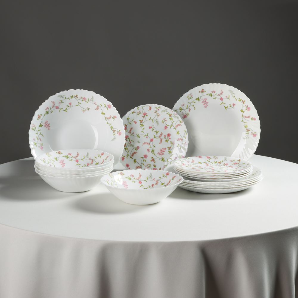 MILLIMI Клавель Набор столовой посуды 19 пр., опаловое стекло, арт.№ 818-002