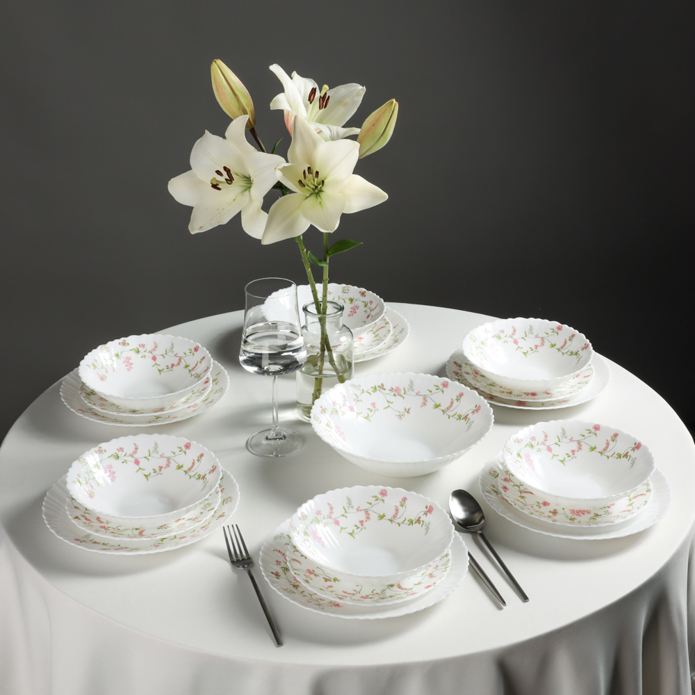 MILLIMI Клавель Набор столовой посуды 19 пр., опаловое стекло, арт.№ 818-002