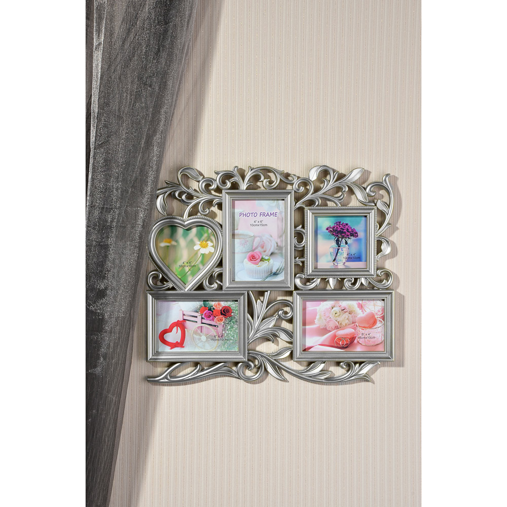 Фоторамка на 5 фотографий, пластик, 42х37см, арт.1908-5, 2 цвета, арт.№ 520-419