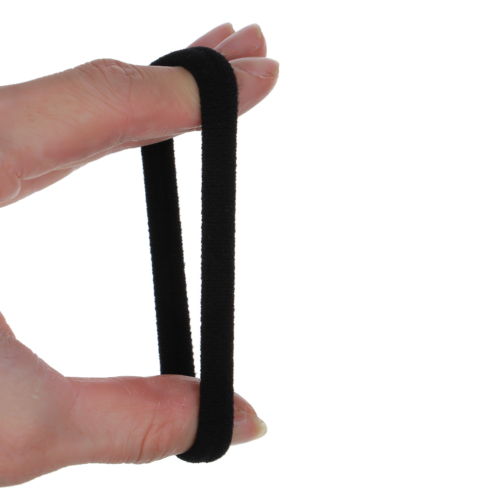 BERIOTTI Набор резинок для волос 6шт, полиэстер, 4см, черные, BL-01, арт.№ 322-061