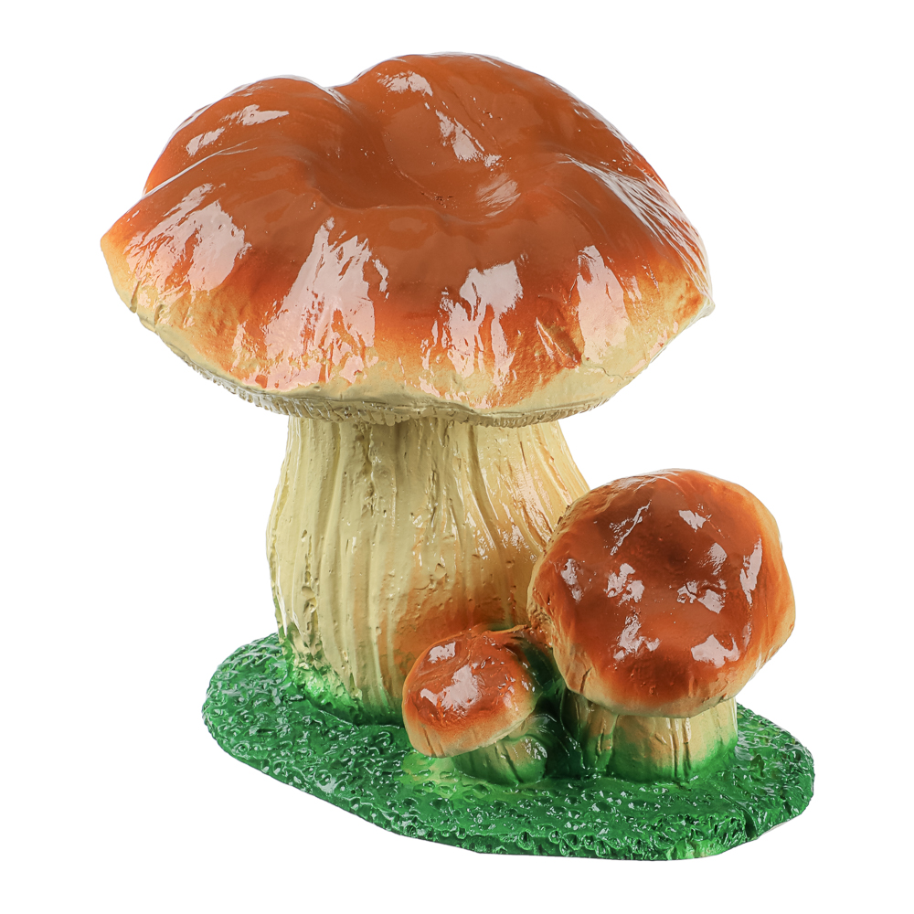 Фигура садовая "Рыжик тройной на траве" 18х21см, гипс, арт.№ 162-314