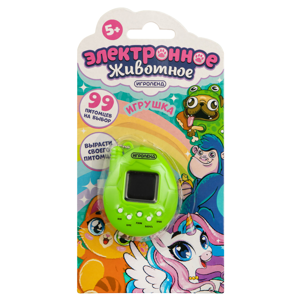 ИГРОЛЕНД Игрушка "Электронное животное", 2AG13, пластик, 4, 8х6см, зеленый, арт.№ 214-019