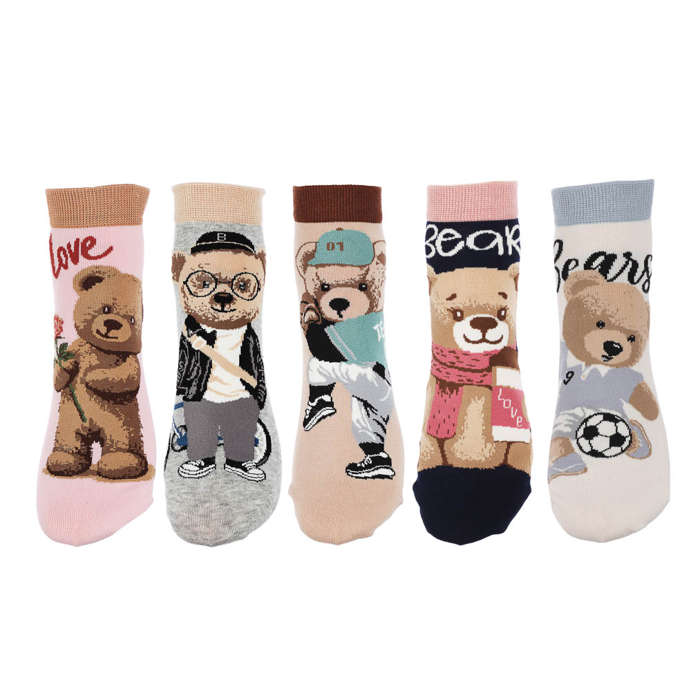 Носки универсальные с рисунком, тм Turkan, р. 36-41, 90%хлопок, 8% п/а, 2%лайкра,разноцветные, арт.№ 019-582