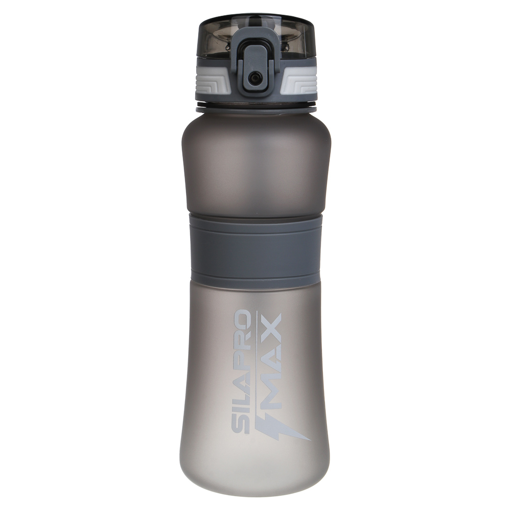 SILAPRO MAX Бутылка спортивная с замком, ULTIMATE GREY, 600мл, РС, силикон, арт.№ 088-080