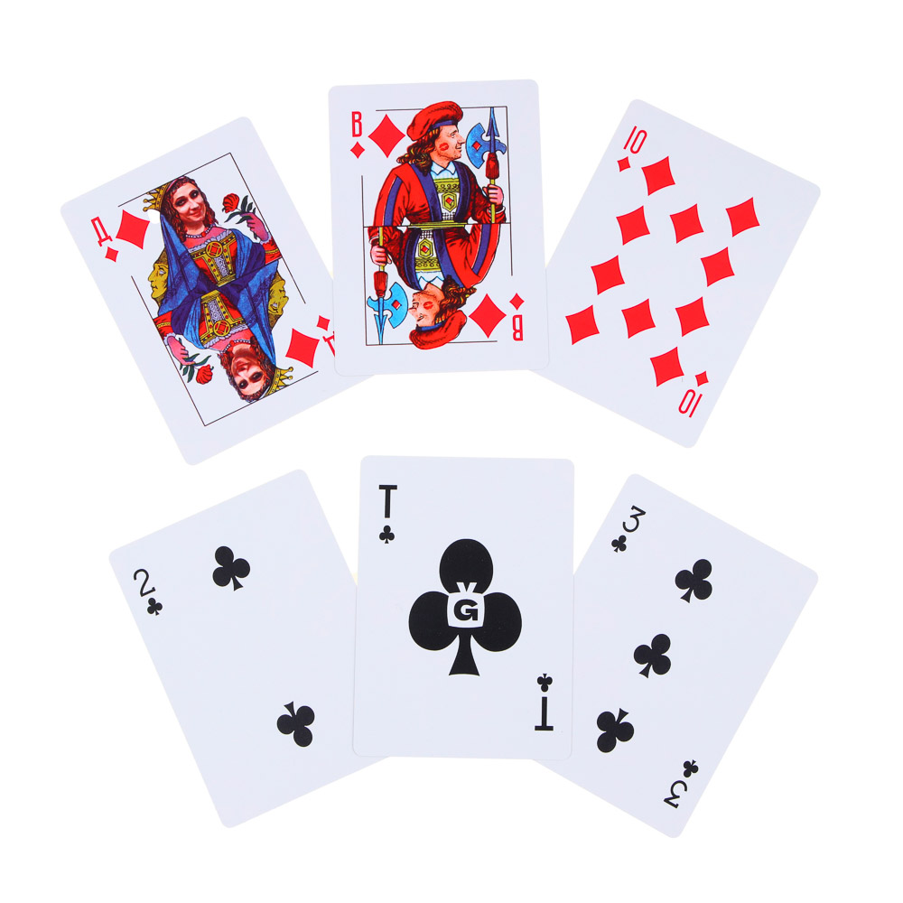 Карты игральные пластиковые, 6,3х8,8см, 54 шт, арт Г, арт.№ 538-132