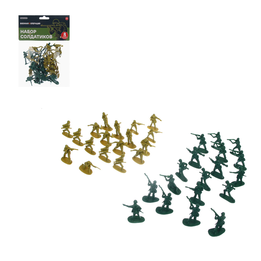 ИГРОЛЕНД Игровой набор солдатиков, 36 шт, PP, 18х5х24 см, арт.№ 296-135