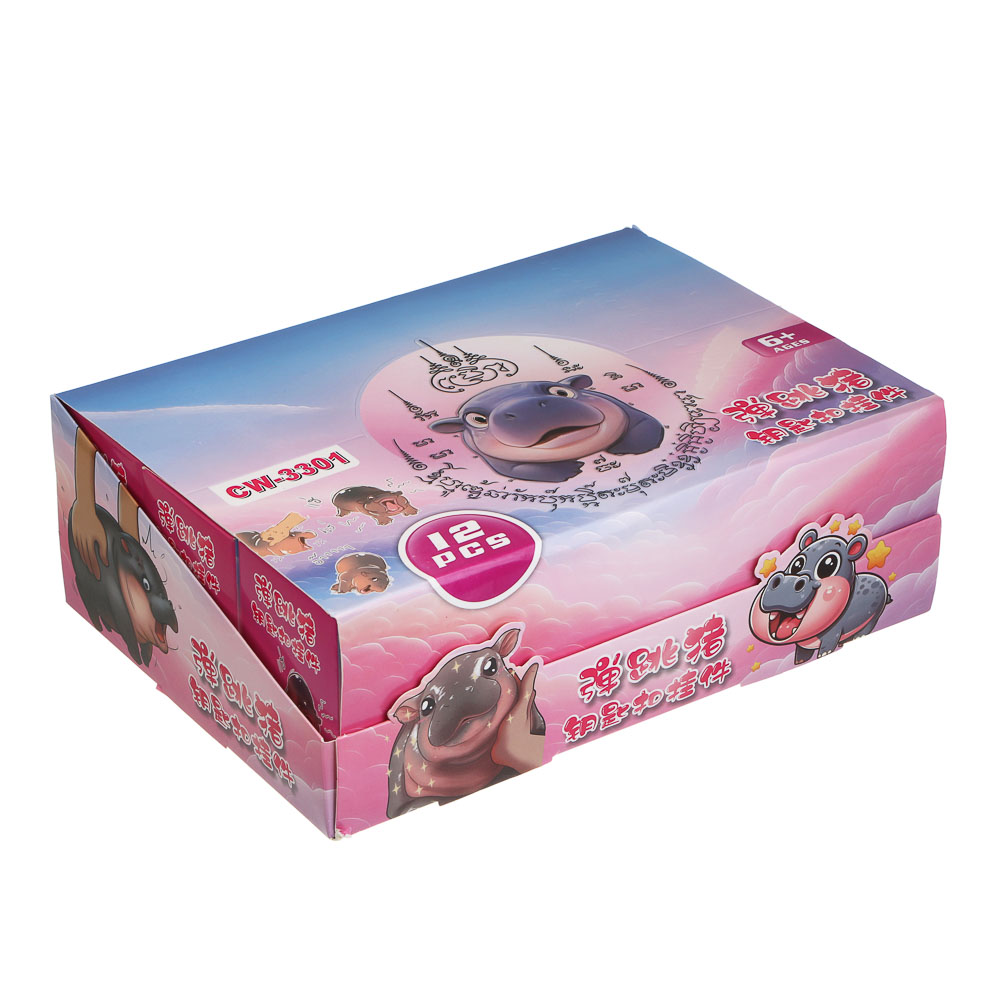 Игрушка брелок "Бегемотики", 6,5х6,5х9см полипропилен, микс, арт.№ 295-300