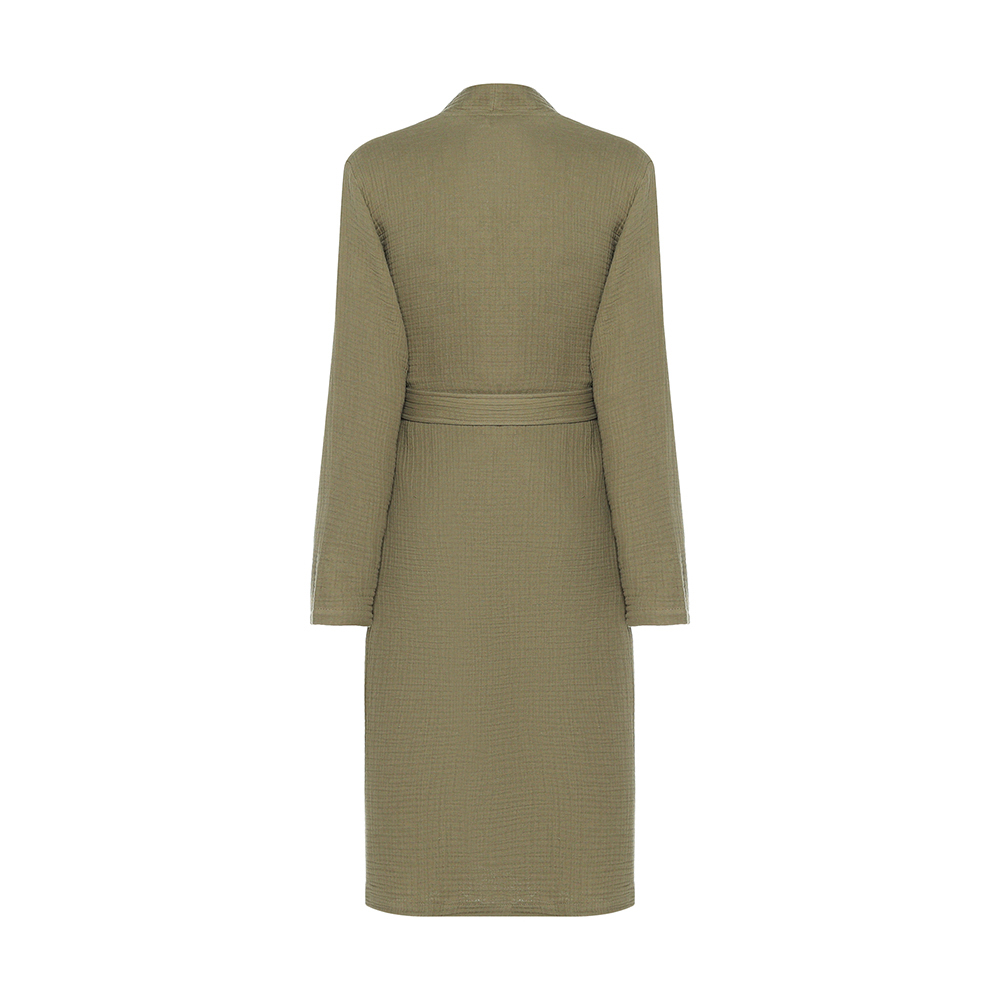 BY COLLECTION Халат женский муслиновый, one size, 100% хлопок, зеленый, арт.№ 482-617