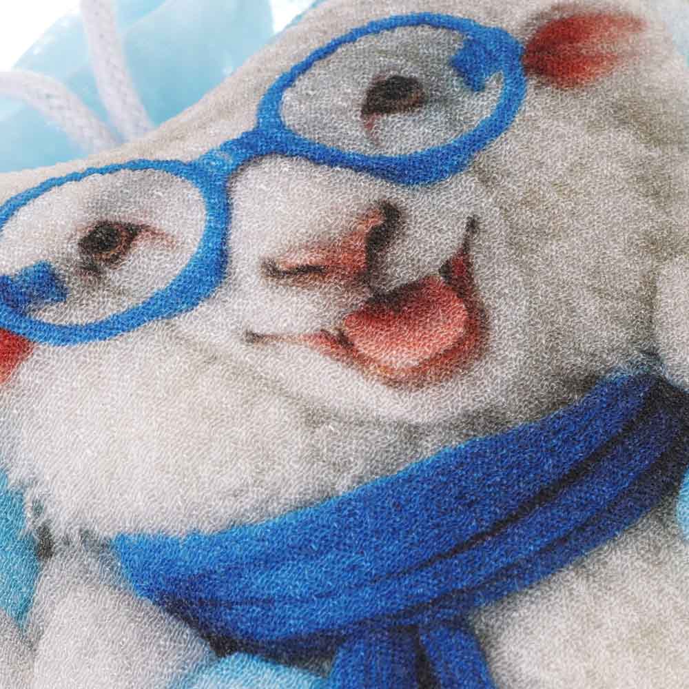 Мочалка роза Символ НГ, PE, полиэстер, 90гр, 2 дизайна, арт.№ 361-169