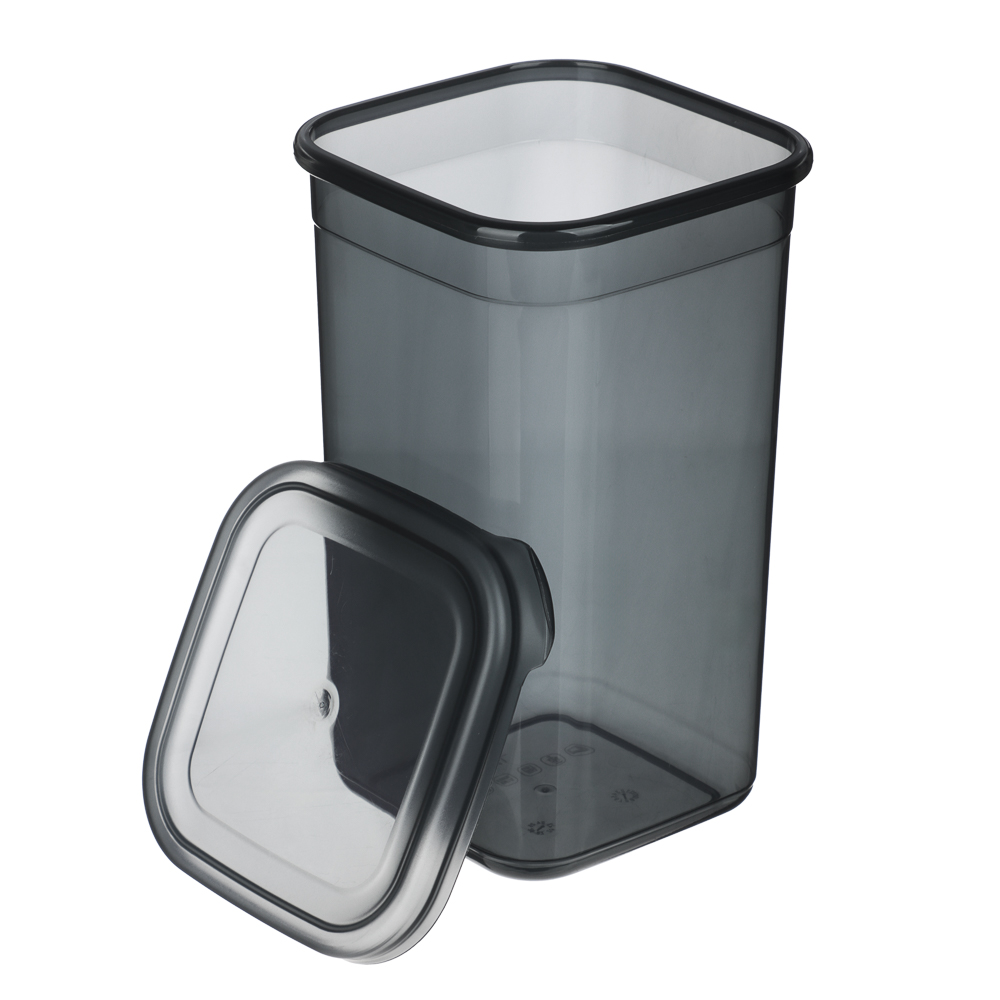 Ёмкость для сыпучих продуктов 1,4л 110х105х185, пластик, графит, арт.№ 861-584