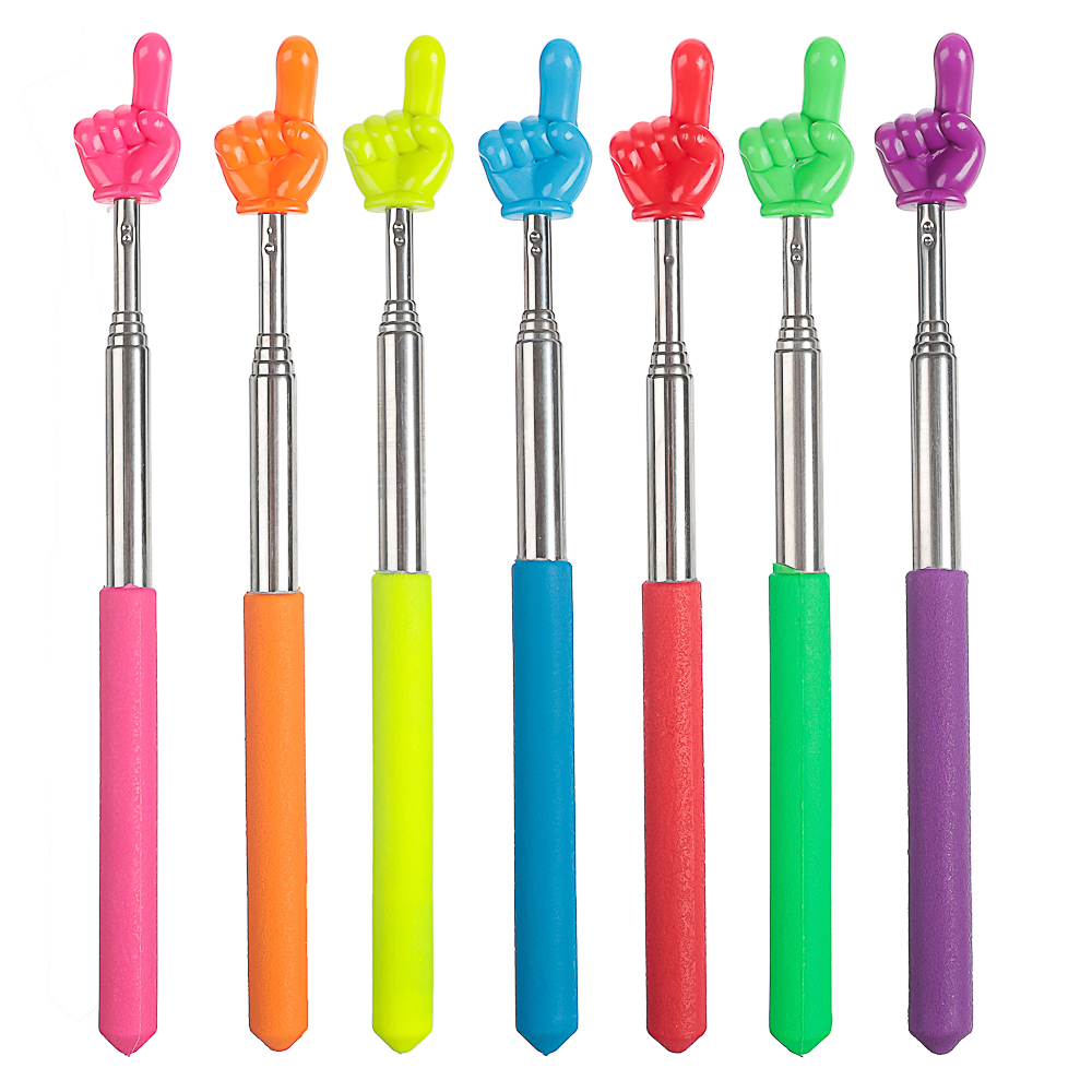 Указка с пальцем телескопическая, пикми палочка, 20х2,5х1,5, 5 цветов, арт.№ 295-283