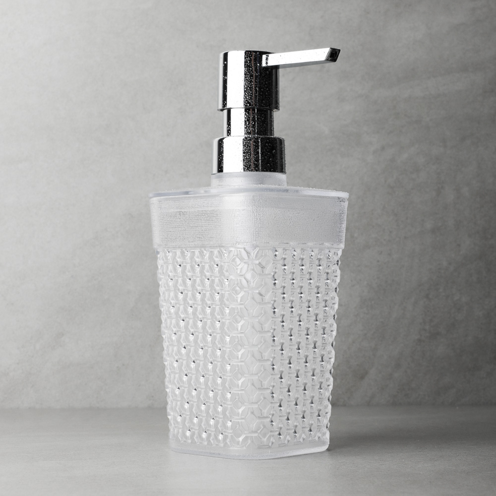 Дозатор для жидкого мыла, горный хрусталь, пластик, арт.№ 463-199
