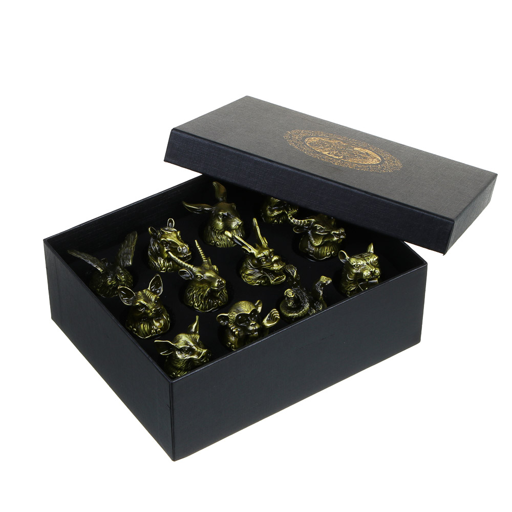 Набор стопок перевертышей тм MILLIMI Знаки зодиака, 30мл, бронза, стекло, 12шт, арт.№ 878-605