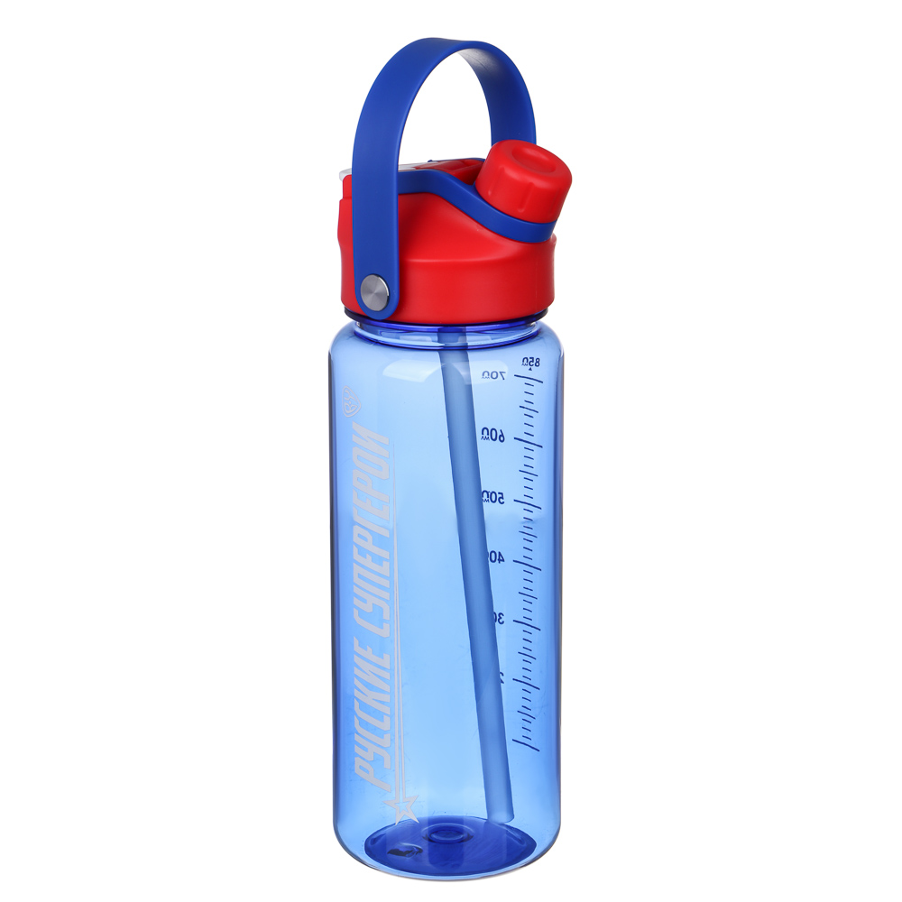 BY Русские Супергерои Бутылка для воды, 24х8см, 850мл, синий, PC, PP, арт.№ 088-116