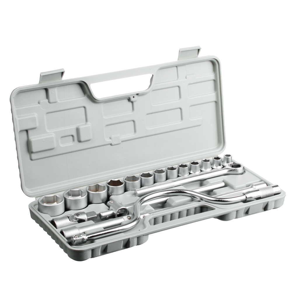 ЕРМАК Набор головок, 19 предм., 10-32мм, с карданным шарниром 1/2", арт.№ 736-566