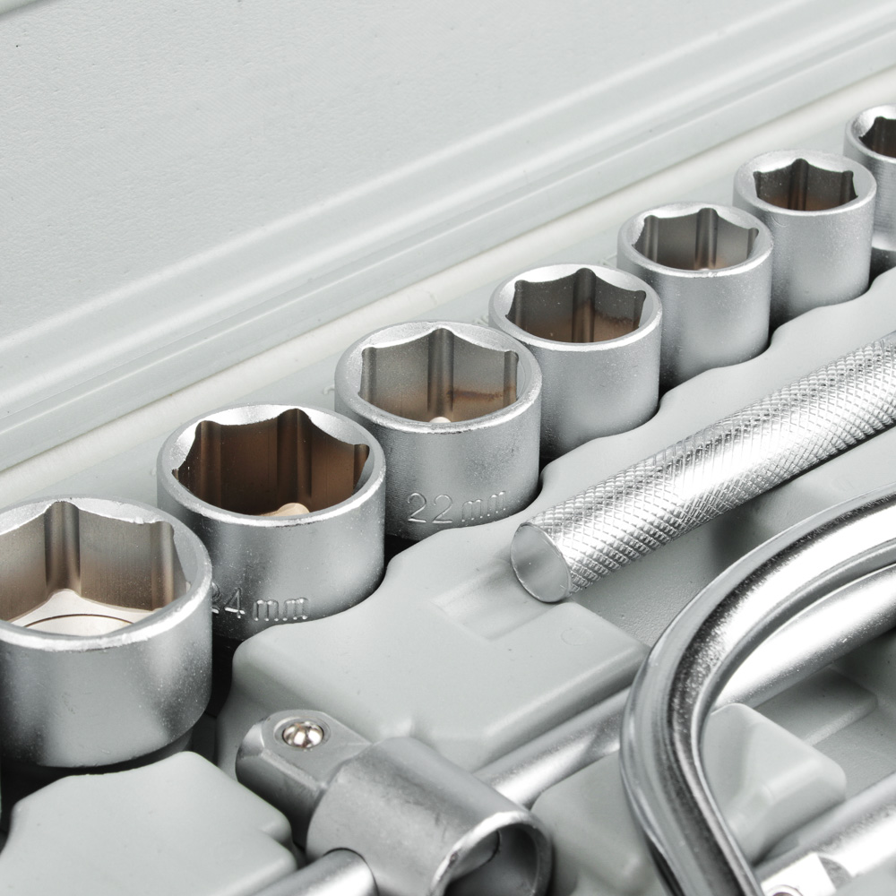 ЕРМАК Набор головок, 19 предм., 10-32мм, с карданным шарниром 1/2", арт.№ 736-566