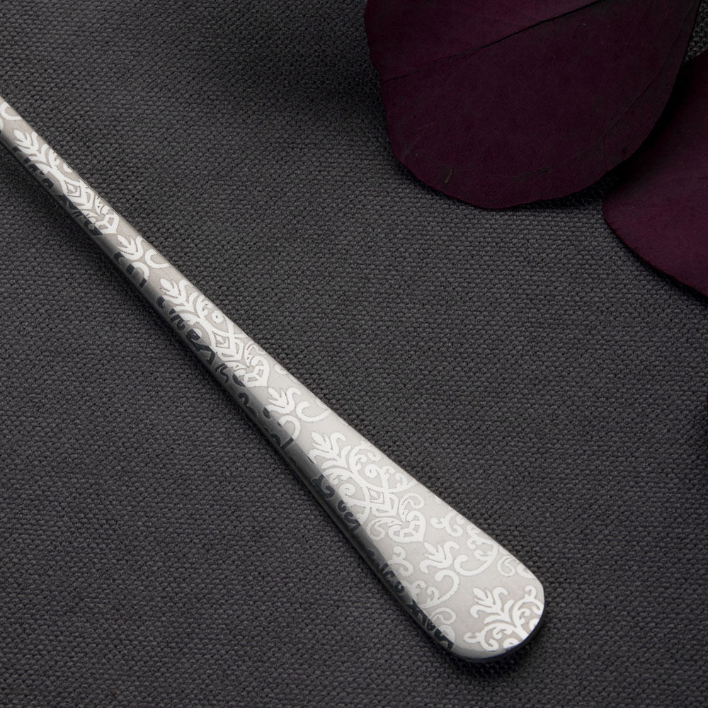 Ложка чайная с удлиненной ручкой "Узор", 19,5см, нерж.сталь, арт.№ 815-401