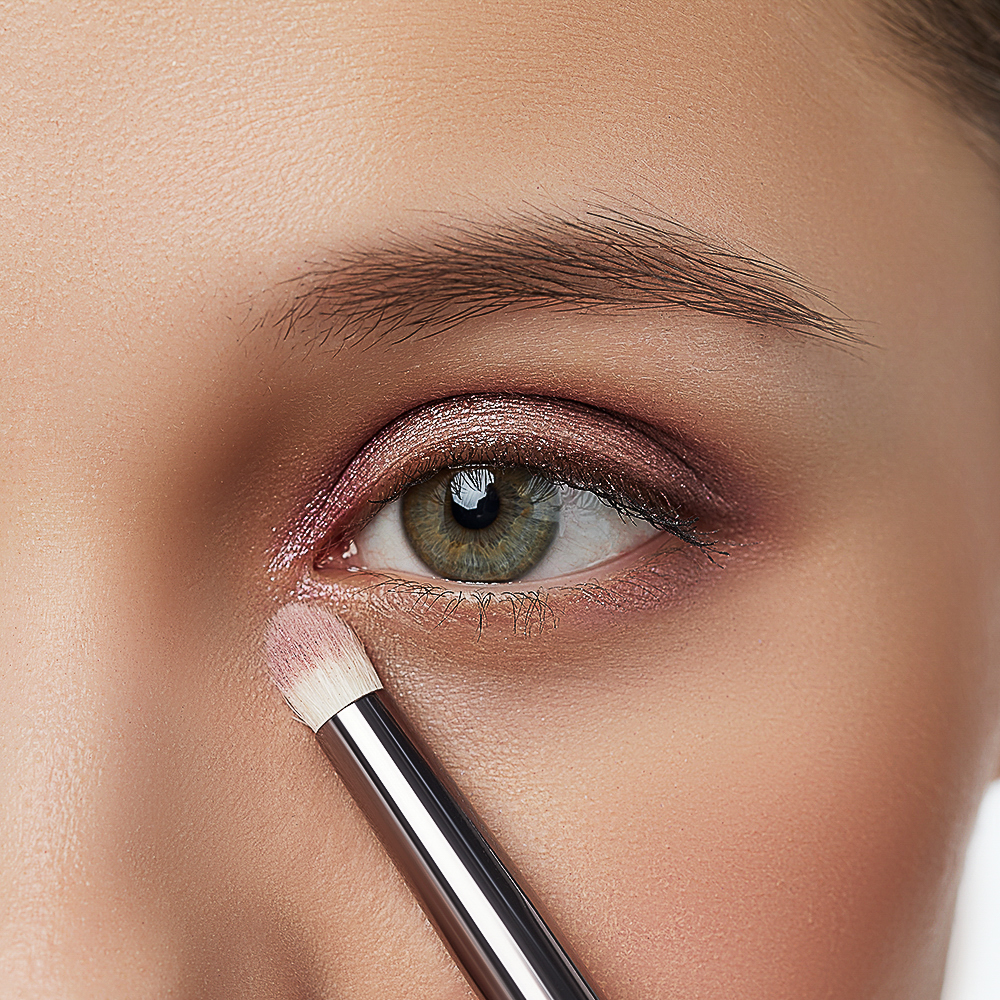 ЮНИLOOK Кисть для растушевки теней бочонок, натуральный ворс, дерево, металл, 15,7см, арт.№ 357-277