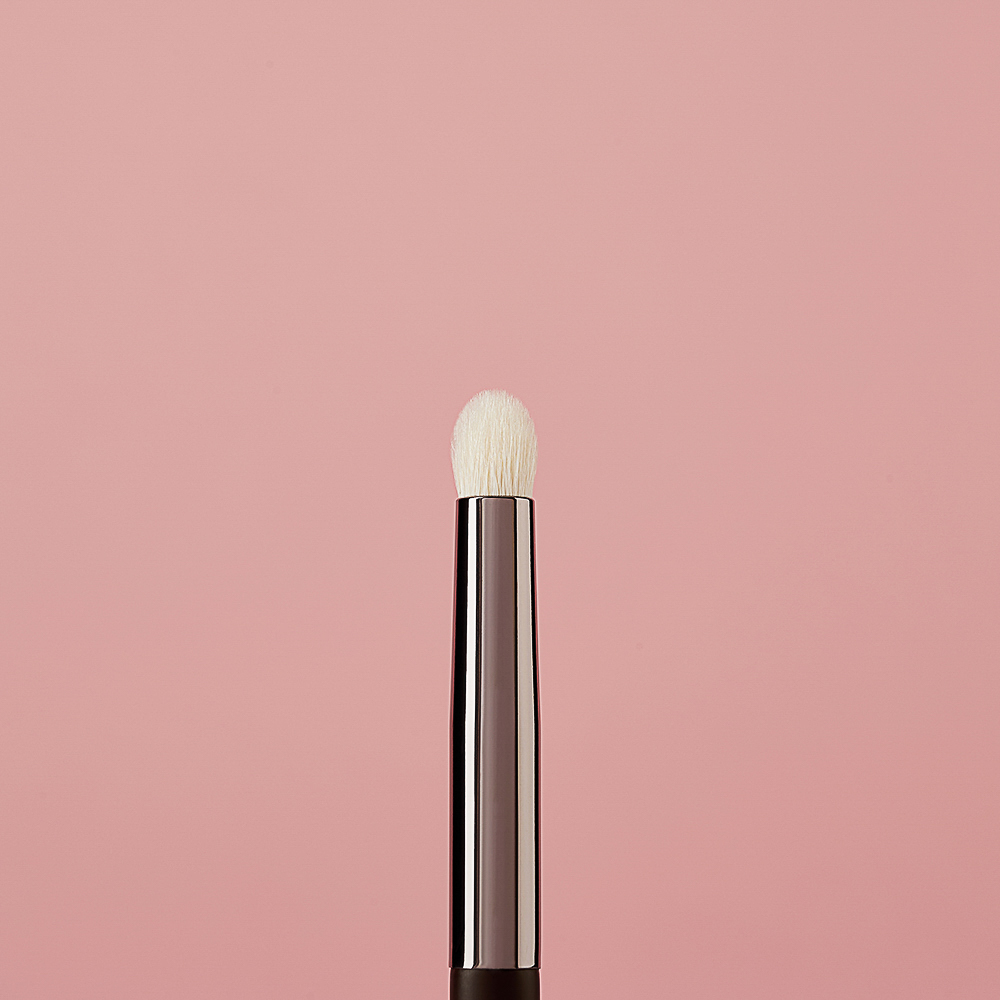 ЮНИLOOK Кисть для растушевки теней бочонок, натуральный ворс, дерево, металл, 15,7см, арт.№ 357-277