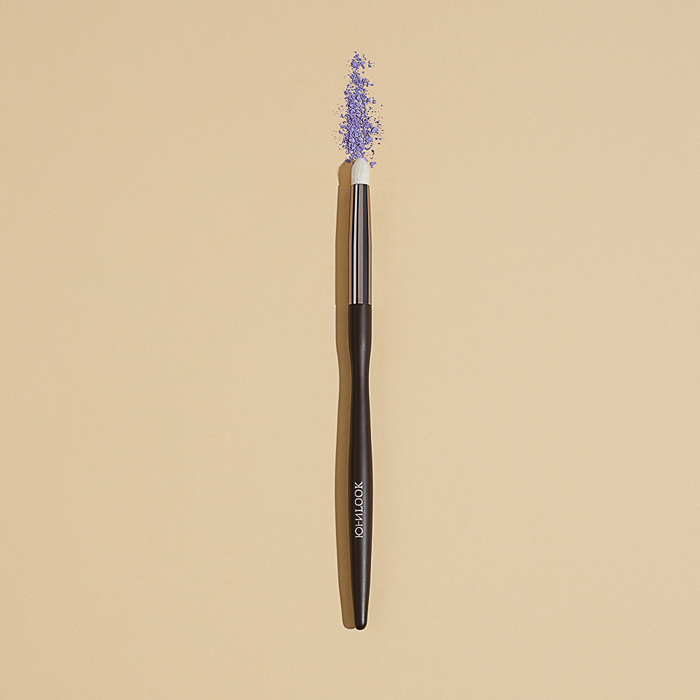 ЮНИLOOK Кисть для растушевки теней бочонок, натуральный ворс, дерево, металл, 15,7см, арт.№ 357-277