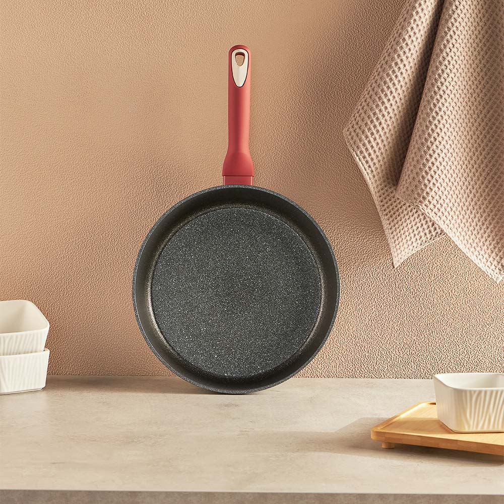 SATOSHI Лувьер Сковорода литая глубокая d28см, антипригарное покрытие мрамор, индукция, арт.№ 846-652